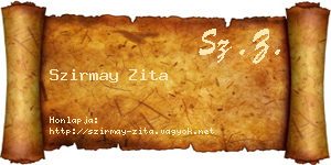 Szirmay Zita névjegykártya